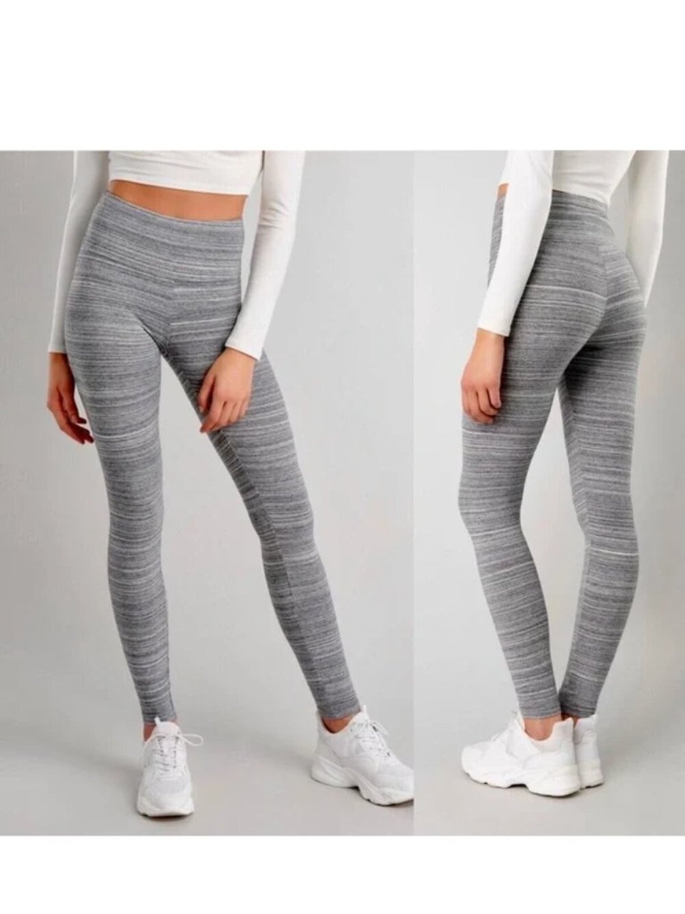 Garage | Space Dye Cloud Gray Low-Rise Leggings | Size Extra Small